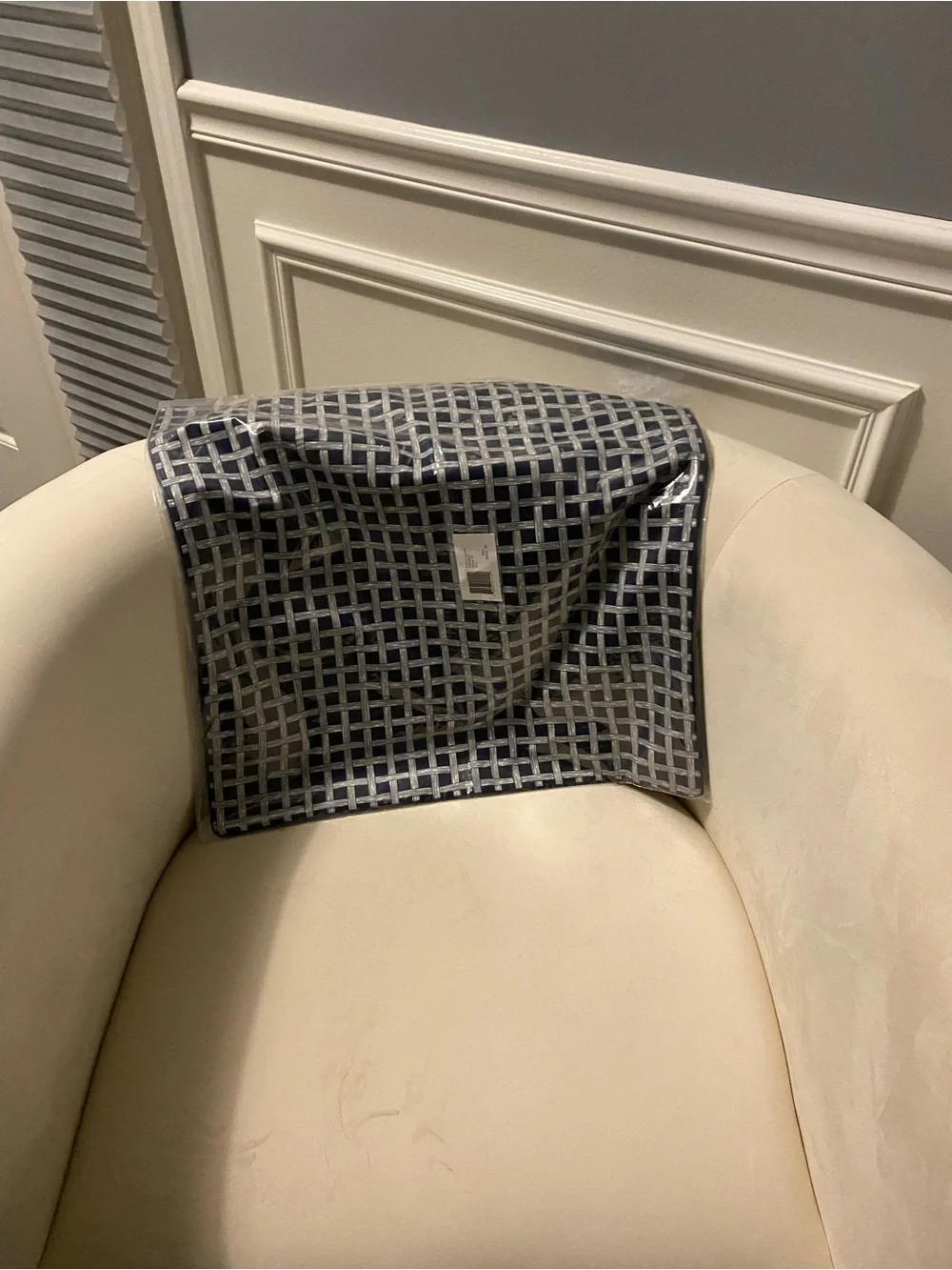 Ralph Lauren Navy Grid Decorative Pillow Sham